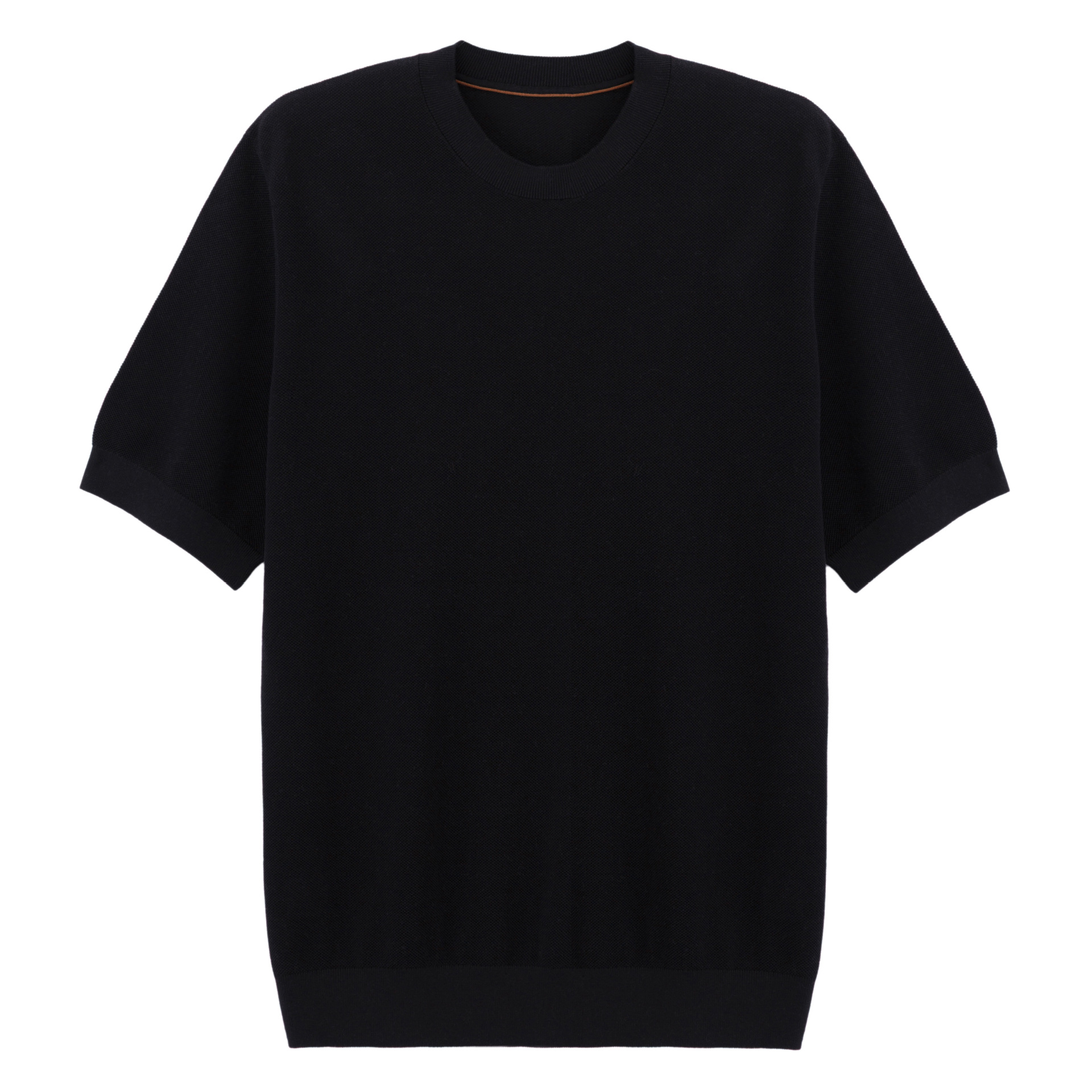 Edoardo | T-Shirt Uomo Maglia Cashmere Maniche Corte Nero
