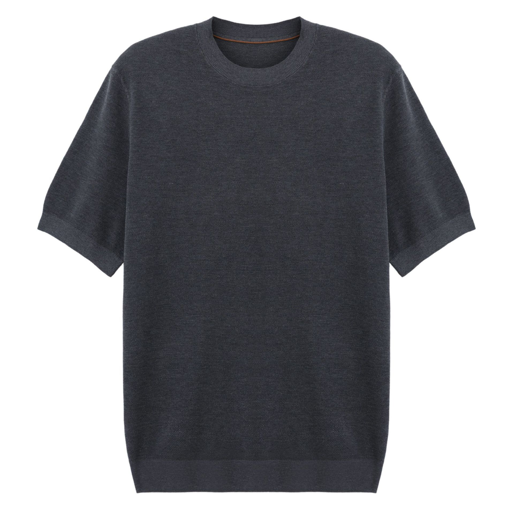 Edoardo | T-Shirt Uomo Maglia Cashmere Maniche Corte Grigio