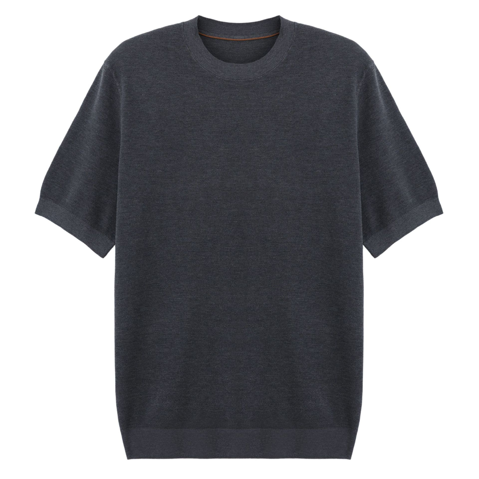 Edoardo | T-Shirt Uomo Maglia Cashmere Maniche Corte Grigio