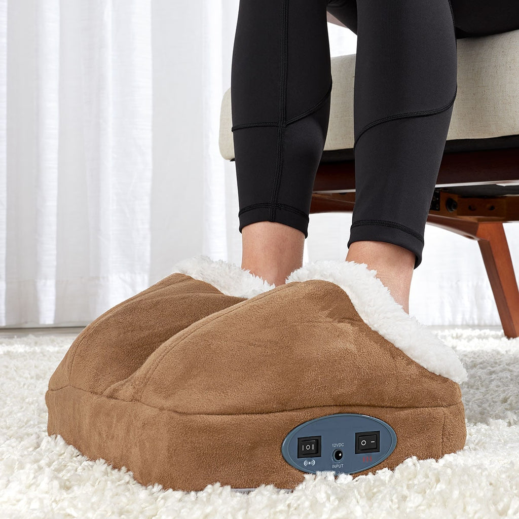 Electric Foot Massager with Heat and Vibration Fleece-Lined Dual Pockets - Image 1