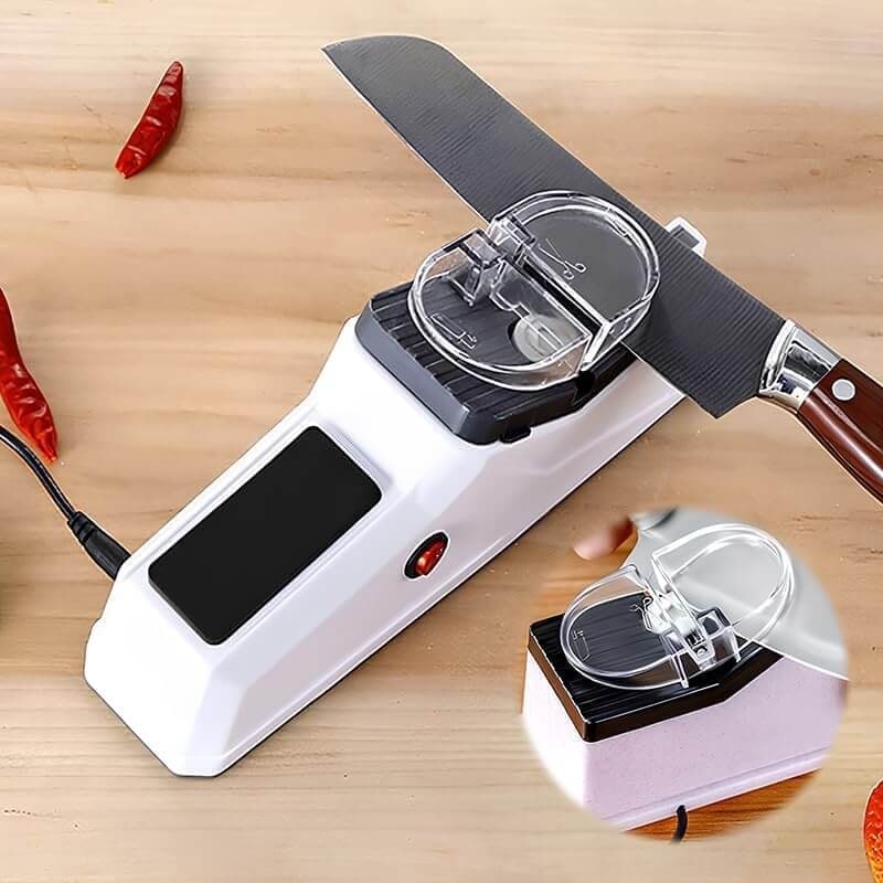 Electric Knife Sharpener with Automatic Grinding Wheels and Scissor Slot - Image 1