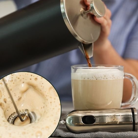 Electric Milk Frother Handheld Cordless with Stainless Steel Storage Sleeve and USB Charging - Image 2