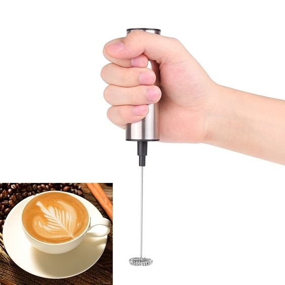 Electric Milk Frother Handheld Cordless with Stainless Steel Storage Sleeve and USB Charging - Image 3