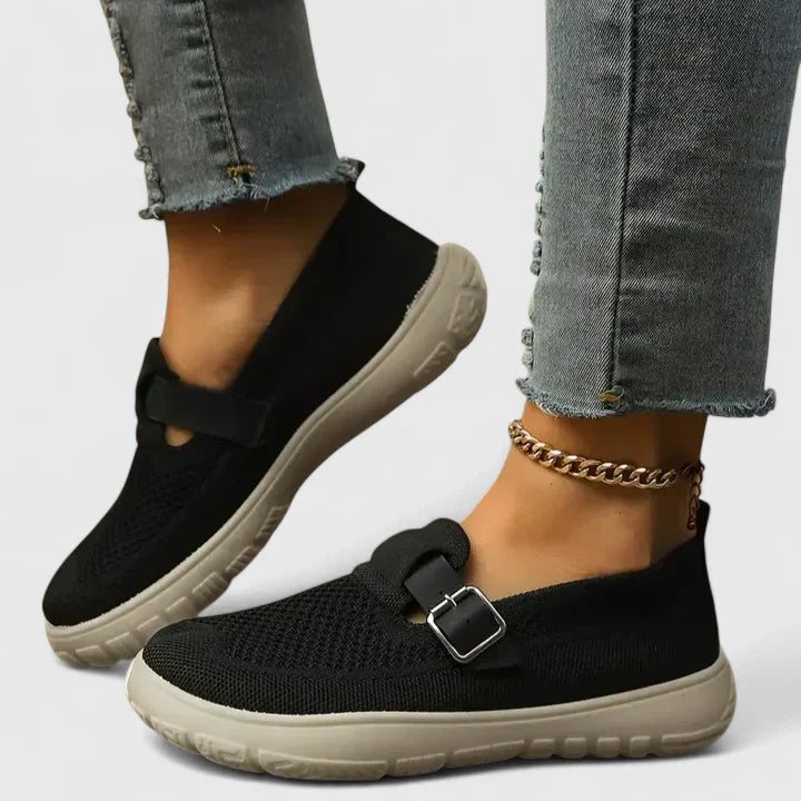 Eleonora | Scarpe Donna Slip-On Fibbia Nero