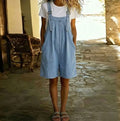 Elisa | Salopette Donna Denim Corta Blu Denim