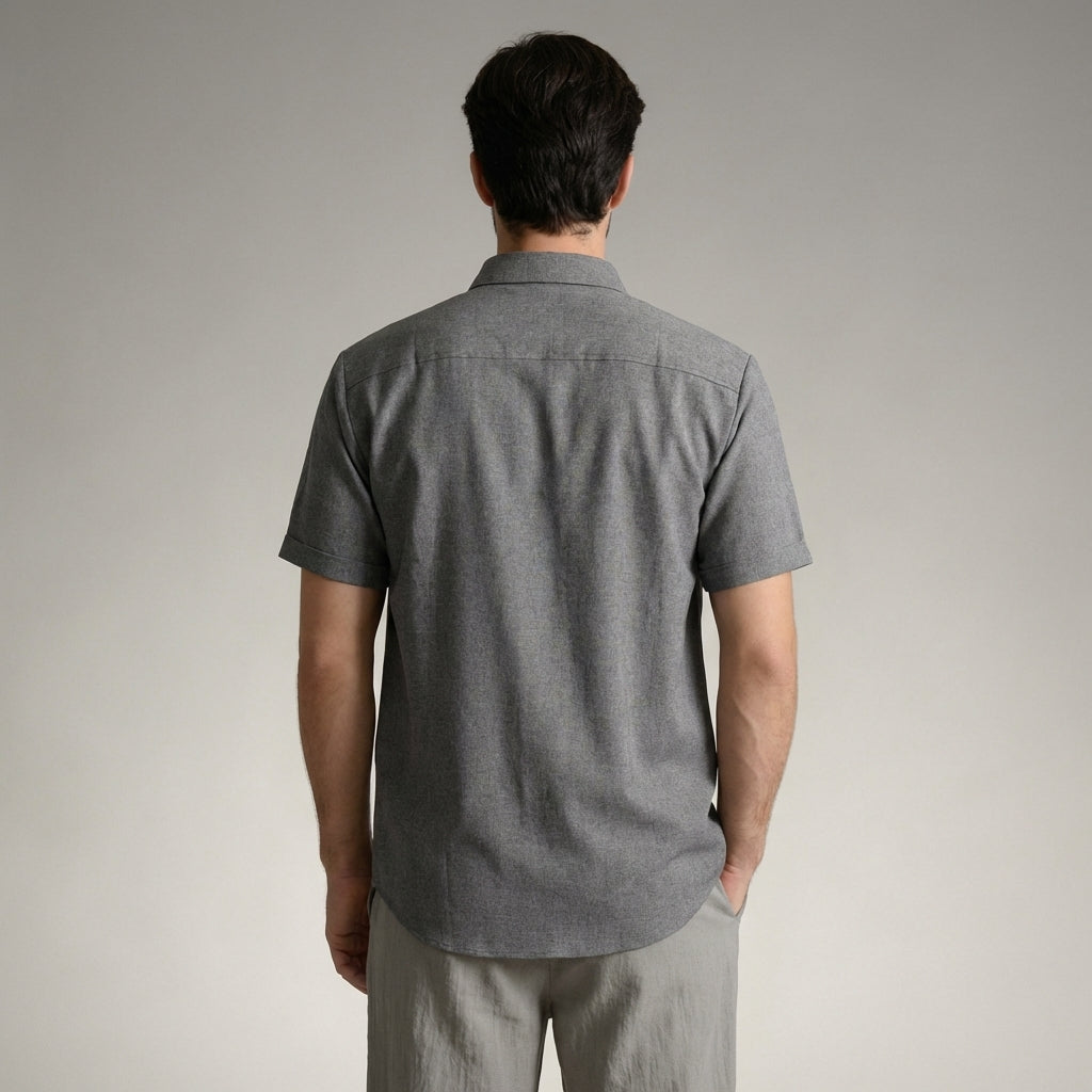 Enrico | Camicia Uomo Maniche Corte Misto Cotone e Lino