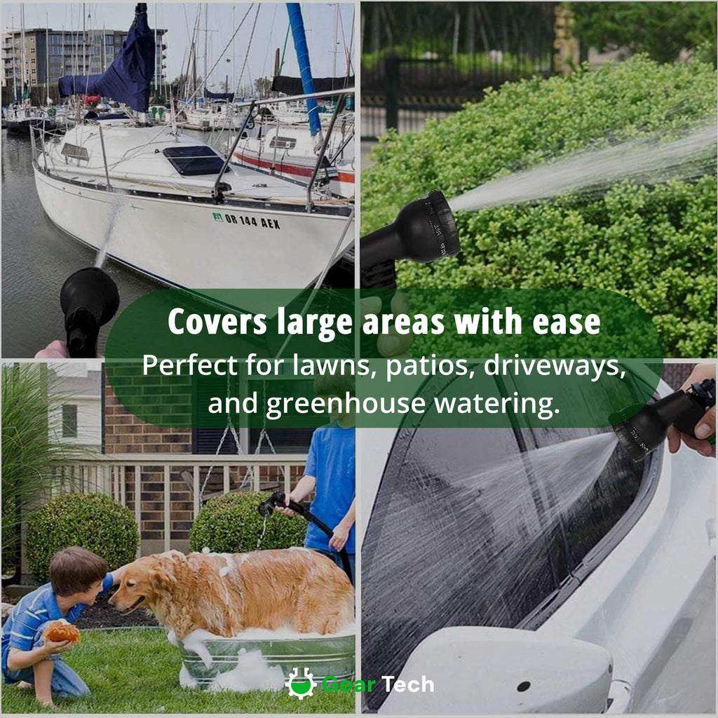 Expandable Garden Hose with 8-Pattern Spray Nozzle Brass Connectors and Anti-Kink Design - Image 4