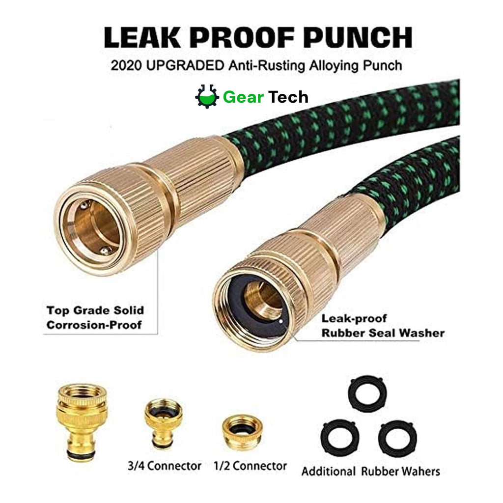 Expandable Garden Hose with 8-Pattern Spray Nozzle Brass Connectors and Anti-Kink Design - Image 9