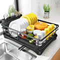 Extendable Dish Drying Rack with Integrated Drip Tray and Drainage Spout - Image 1