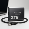 External Ssd Portable Solid State Drive with Usb-C Cable for Fast File Transfer - Image 1