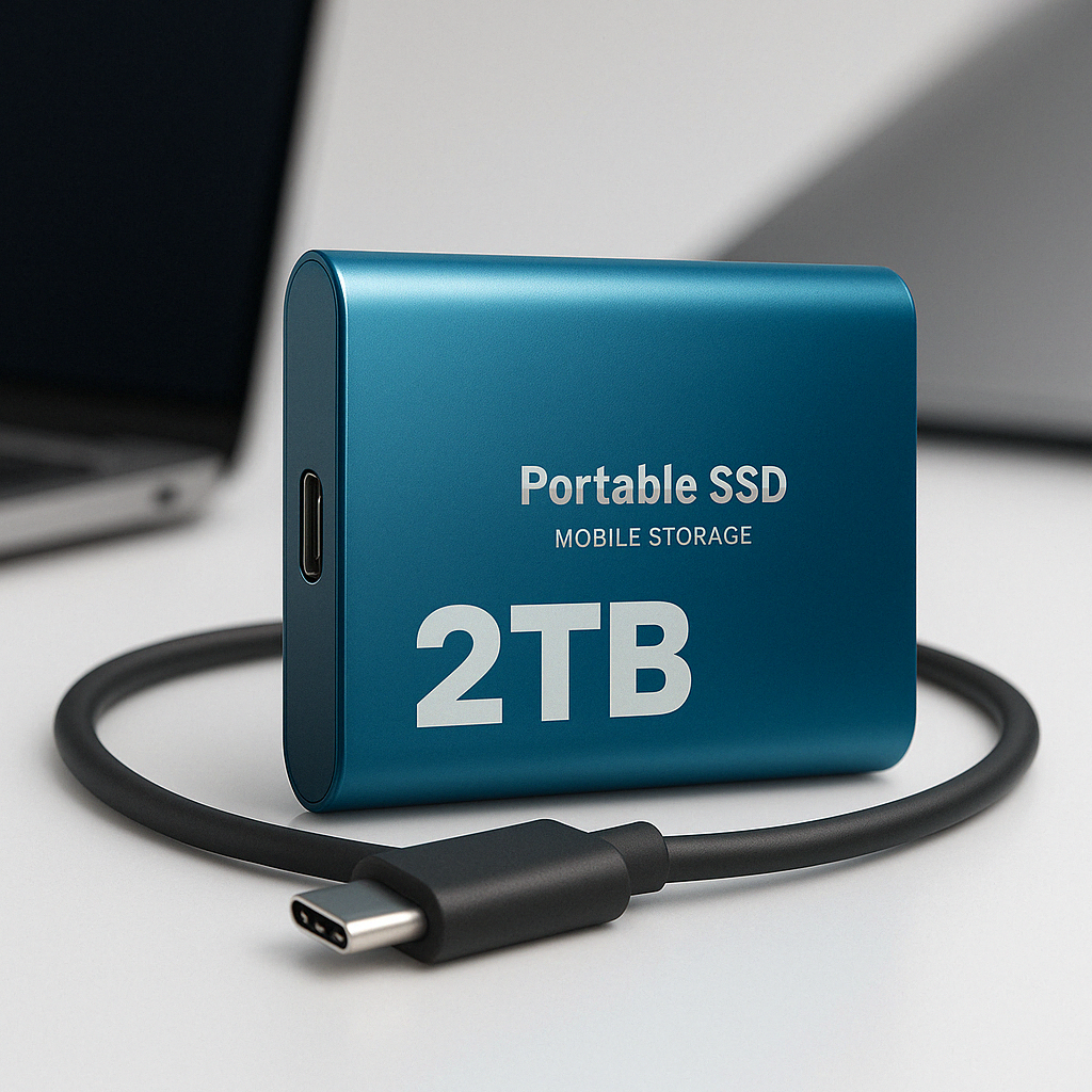 External Ssd Portable Solid State Drive with Usb-C Cable for Fast File Transfer - Image 2