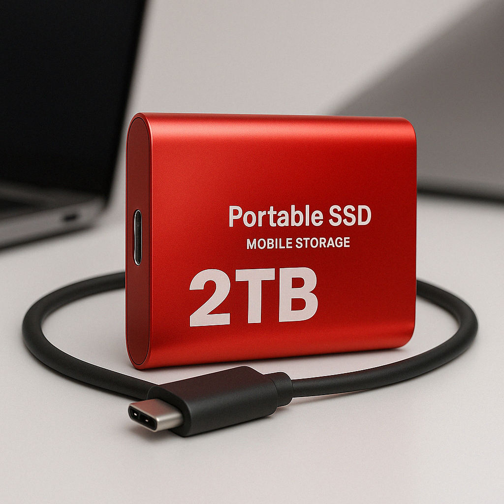 External Ssd Portable Solid State Drive with Usb-C Cable for Fast File Transfer - Image 3