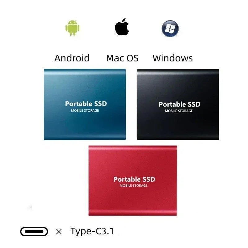 External Ssd Portable Solid State Drive with Usb-C Cable for Fast File Transfer - Image 5
