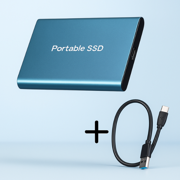External Ssd Portable Storage Drive with Usb-C and Aluminum Design - Image 1