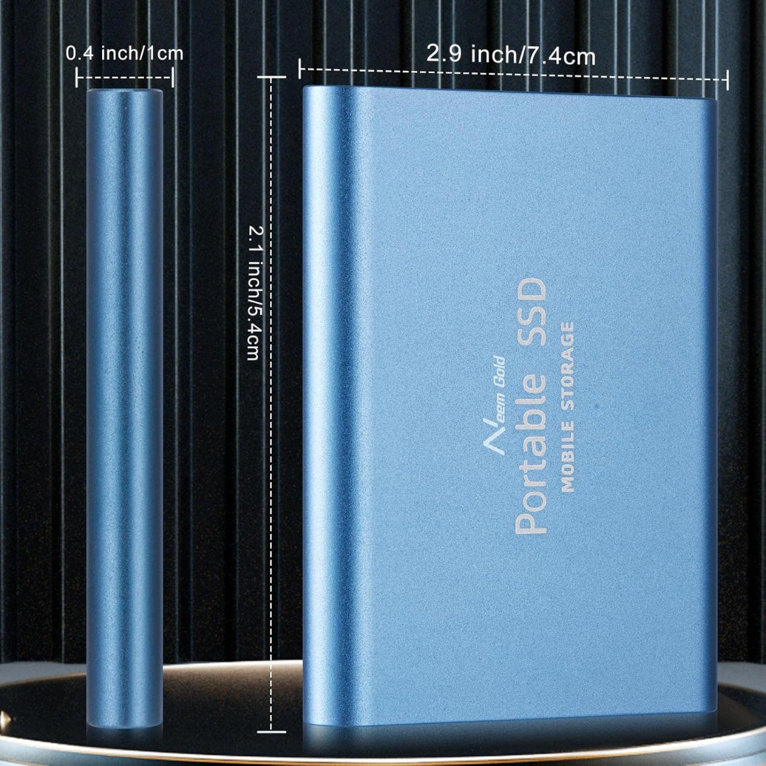 External Ssd Portable Storage Drive with Usb-C and Aluminum Design - Image 2