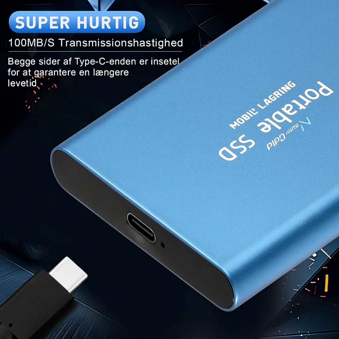 External Ssd Portable Storage Drive with Usb-C and Aluminum Design - Image 3