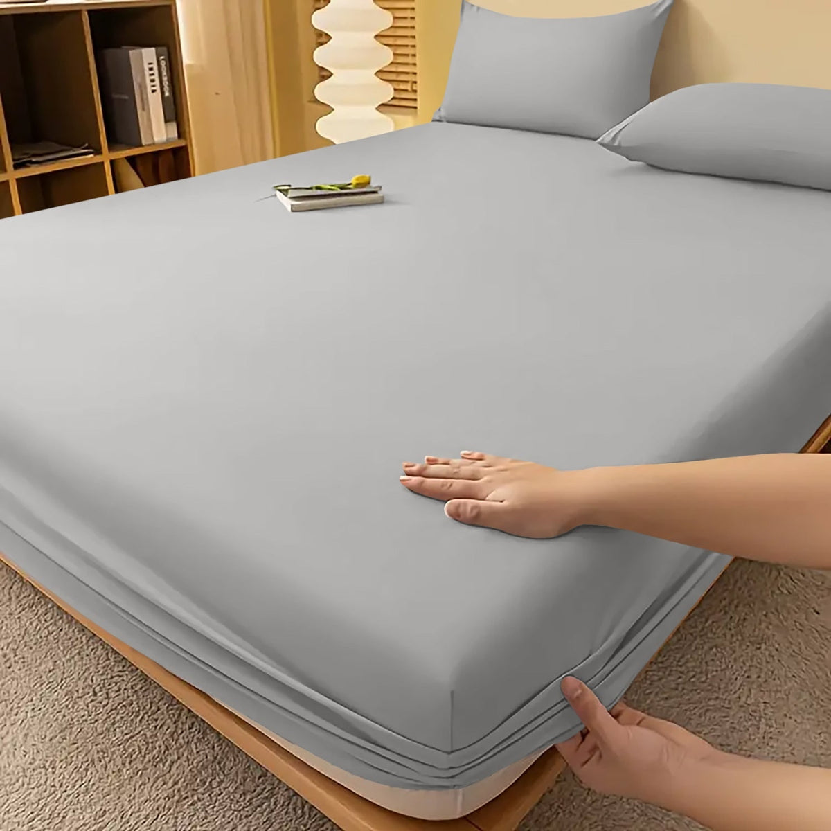 Extra Deep Fitted Bed Sheet with Wrinkle-Resistant Smooth Matte Fabric and Elasticated Corners - Image 1