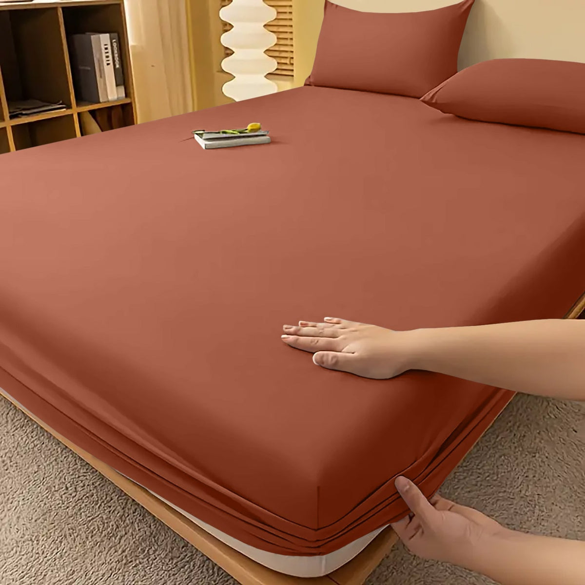 Extra Deep Fitted Bed Sheet with Wrinkle-Resistant Smooth Matte Fabric and Elasticated Corners - Image 11