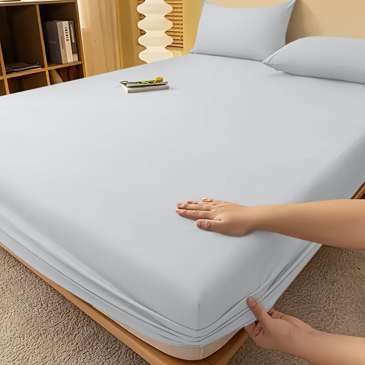 Extra Deep Fitted Bed Sheet with Wrinkle-Resistant Smooth Matte Fabric and Elasticated Corners - Image 27