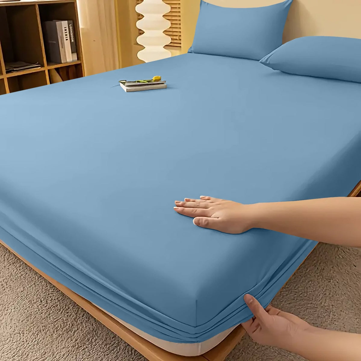 Extra Deep Fitted Bed Sheet with Wrinkle-Resistant Smooth Matte Fabric and Elasticated Corners - Image 43