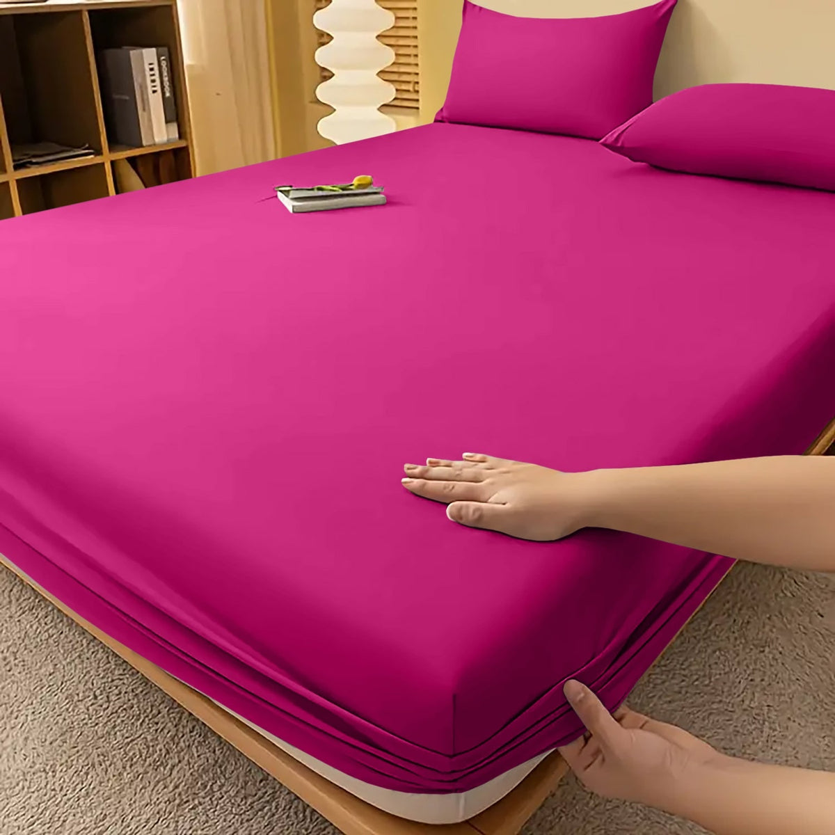 Extra Deep Fitted Bed Sheet with Wrinkle-Resistant Smooth Matte Fabric and Elasticated Corners - Image 44