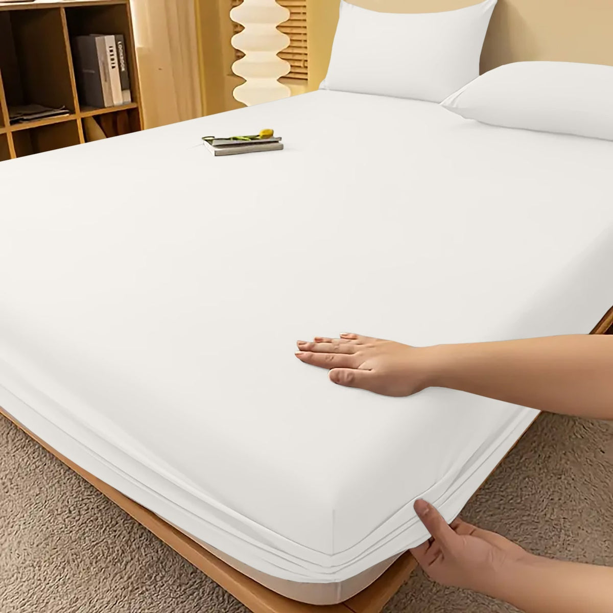 Extra Deep Fitted Bed Sheet with Wrinkle-Resistant Smooth Matte Fabric and Elasticated Corners - Image 46