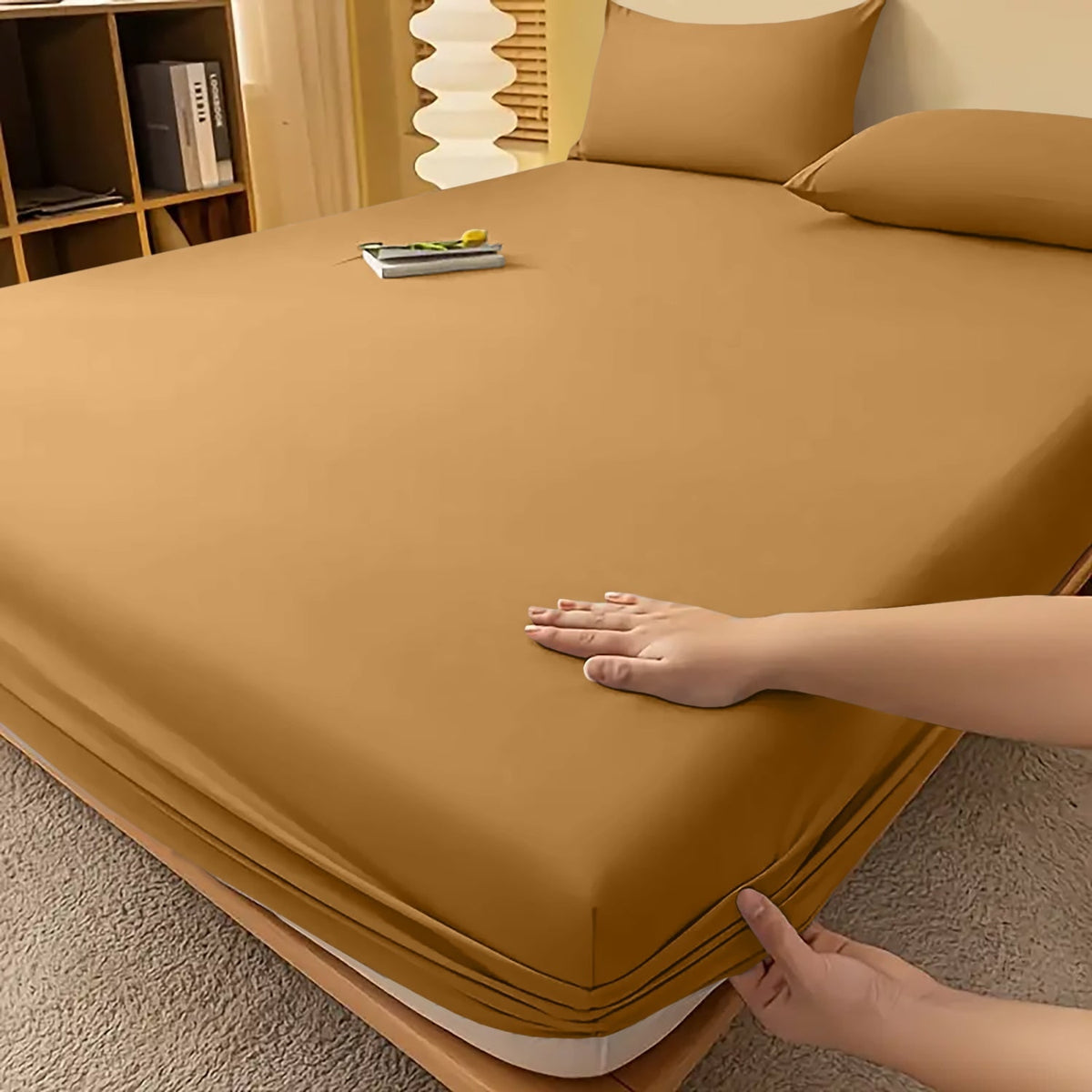 Extra Deep Fitted Bed Sheet with Wrinkle-Resistant Smooth Matte Fabric and Elasticated Corners - Image 48