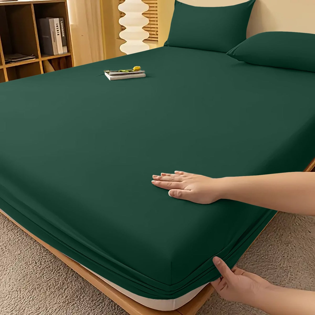 Extra Deep Fitted Bed Sheet with Wrinkle-Resistant Smooth Matte Fabric and Elasticated Corners - Image 49