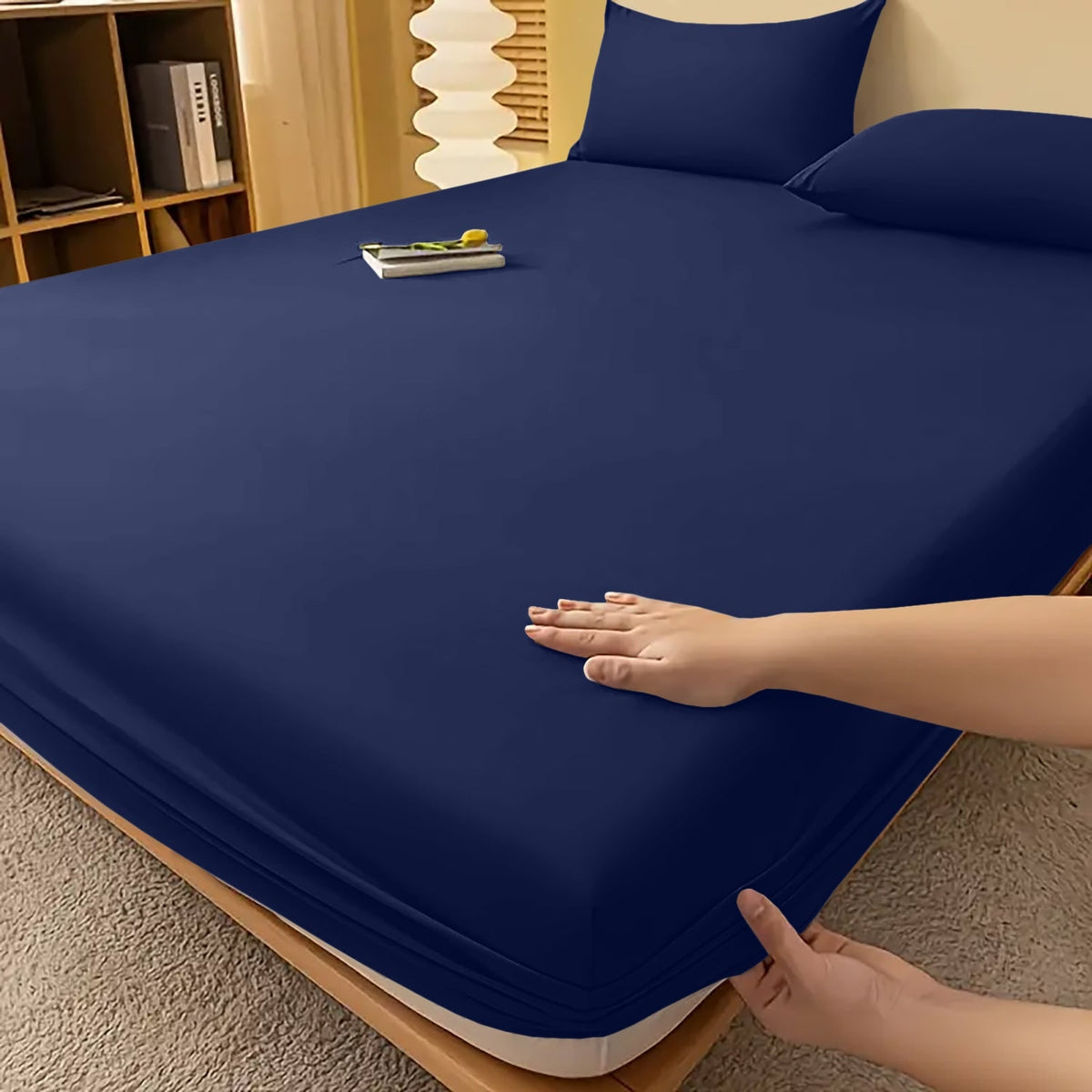 Extra Deep Fitted Bed Sheet with Wrinkle-Resistant Smooth Matte Fabric and Elasticated Corners - Image 50