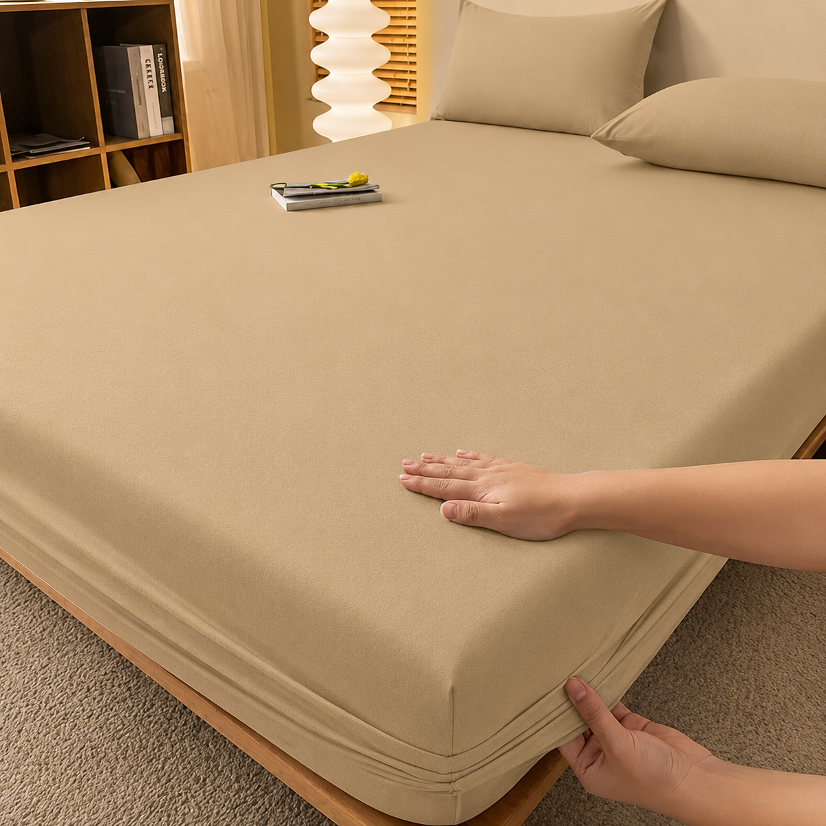 Extra Deep Fitted Bed Sheet with Wrinkle-Resistant Smooth Matte Fabric and Elasticated Corners - Image 51