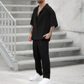 Federico | Completo Uomo Camicia Pantaloni Estivo Nero