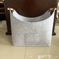 Firewood Storage Basket with Wooden Handles and Leather Straps - Image 2
