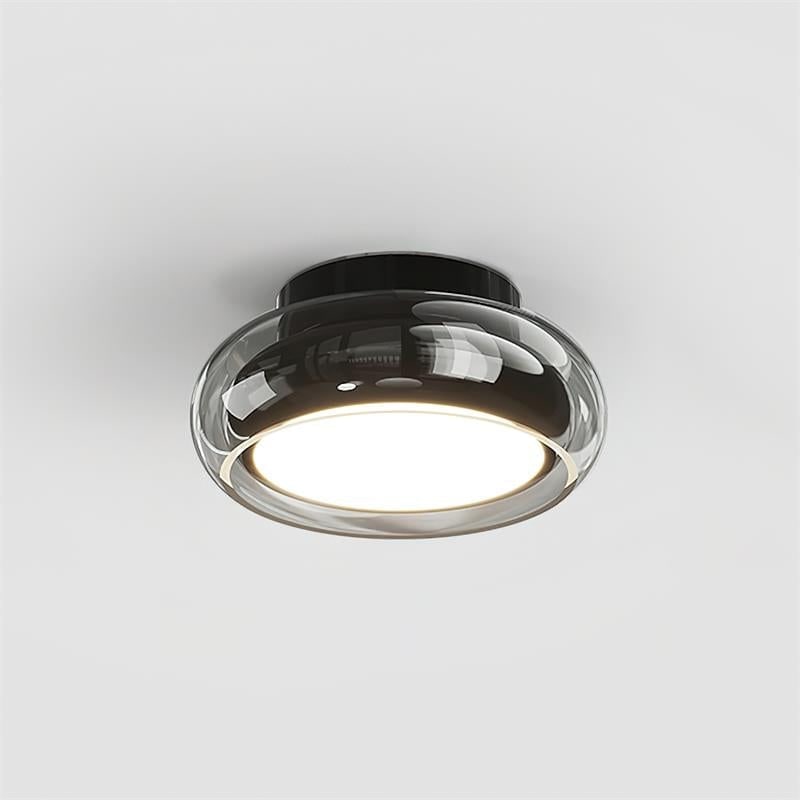 Flush Mount Ceiling Light with Amber Glass Shade Integrated LED - Image 17