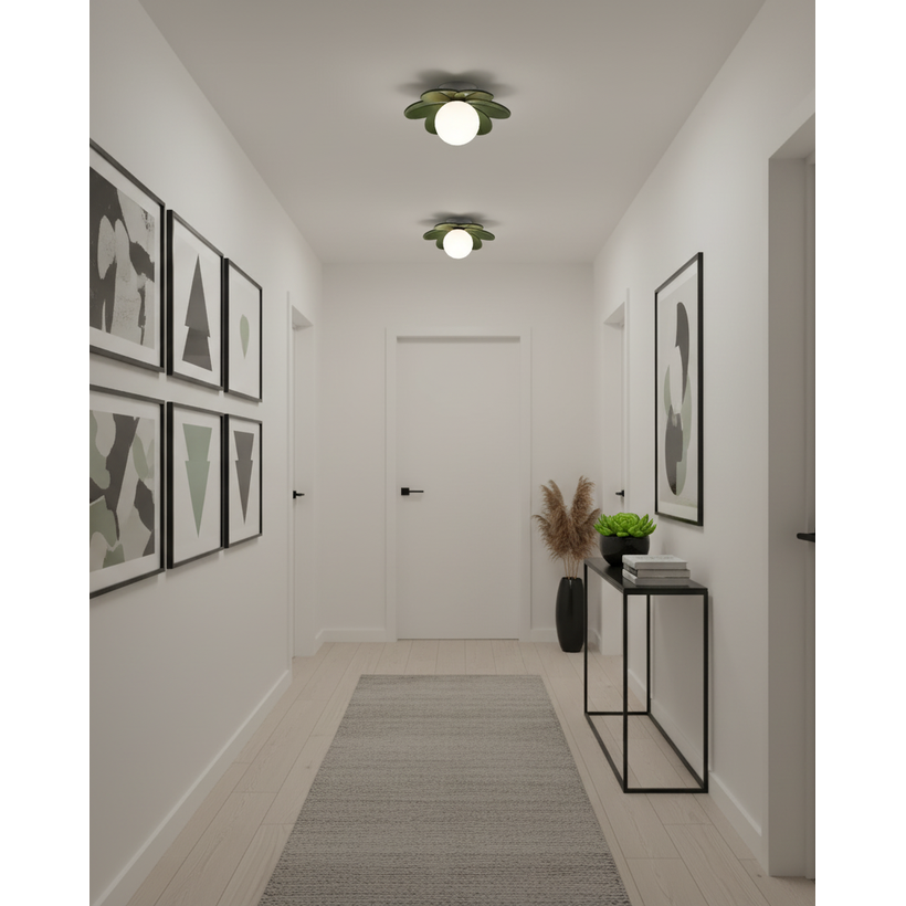 Flush Mount Ceiling Light with Frosted Glass Flower Petals and Diffused Ambient Lighting - Image 10