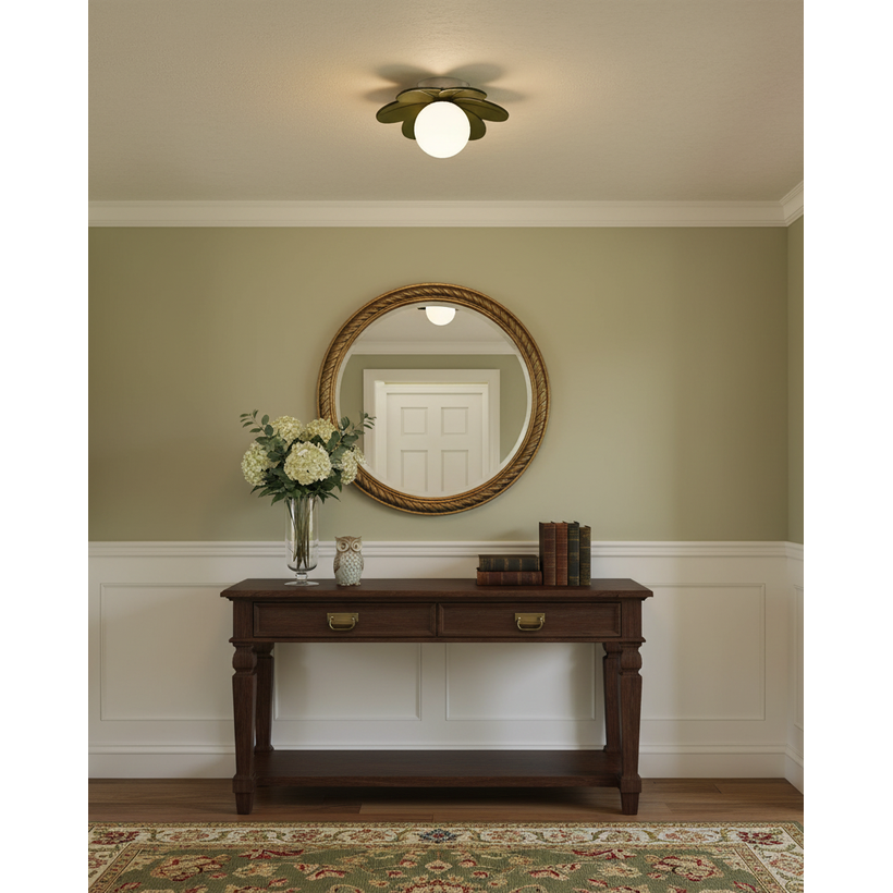 Flush Mount Ceiling Light with Frosted Glass Flower Petals and Diffused Ambient Lighting - Image 11