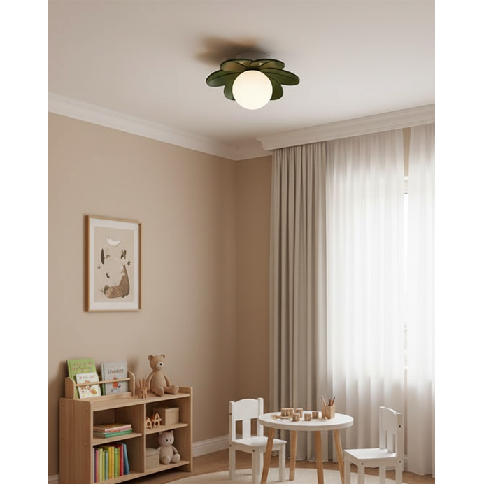 Flush Mount Ceiling Light with Frosted Glass Flower Petals and Diffused Ambient Lighting - Image 14