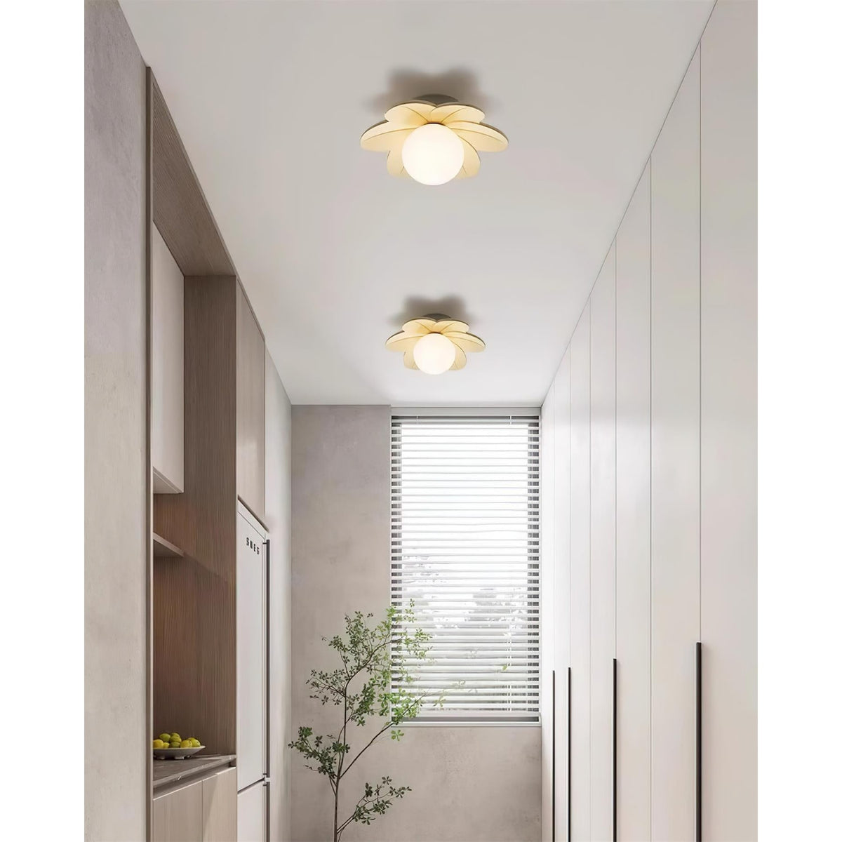 Flush Mount Ceiling Light with Frosted Glass Flower Petals and Diffused Ambient Lighting - Image 3