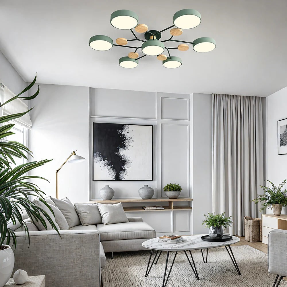 Flush Mount Ceiling Light with Modern LED Semi Design and Branching Arms - Image 11