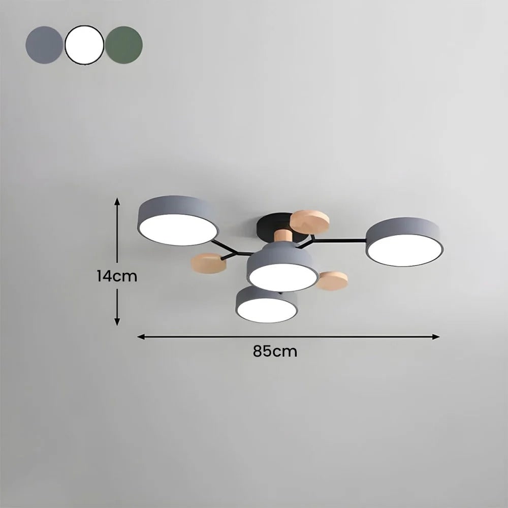 Flush Mount Ceiling Light with Modern LED Semi Design and Branching Arms - Image 15