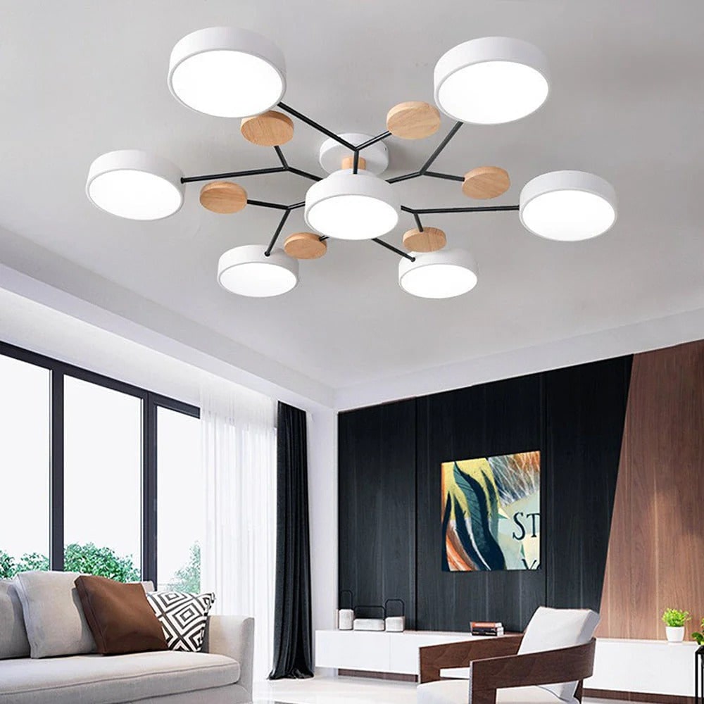 Flush Mount Ceiling Light with Modern LED Semi Design and Branching Arms - Image 25