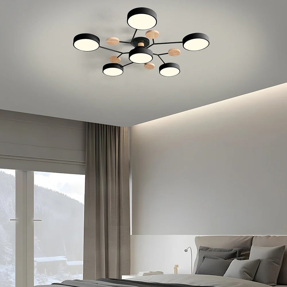 Flush Mount Ceiling Light with Modern LED Semi Design and Branching Arms - Image 39