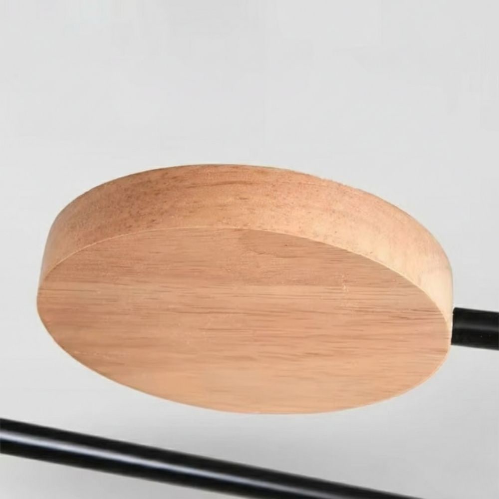Flush Mount Ceiling Light with Semi Modern Design and Wood Accents Multi-Head - Image 9