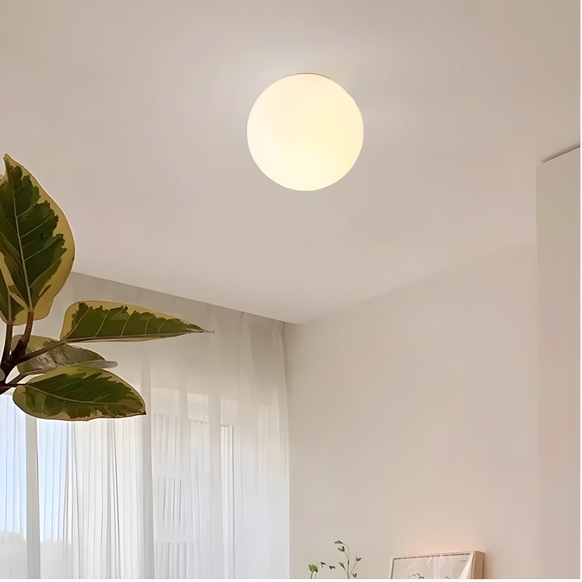 Flush Mount Globe Wall Light with Frosted Glass and Modern Minimalist Design - Image 6