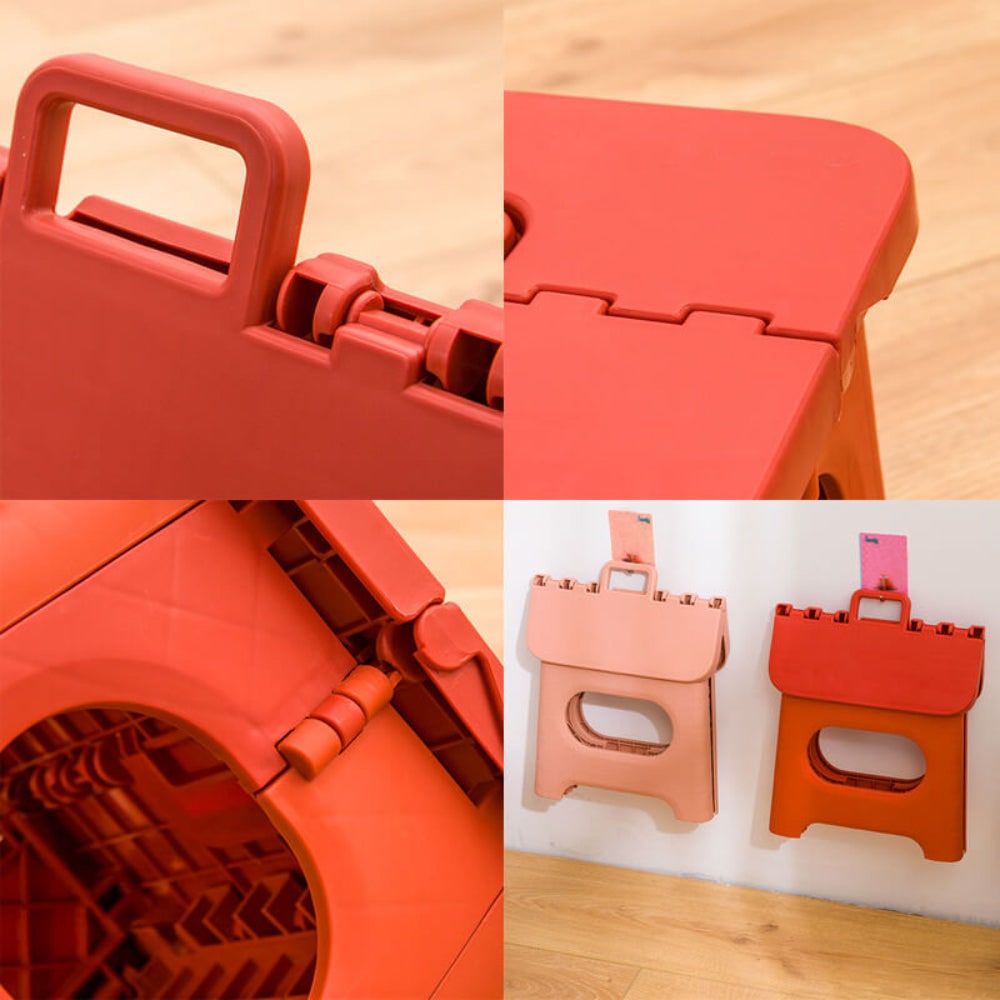 Folding Step Stool with Handle Portable Lightweight Plastic for Kitchen and Home - Image 9
