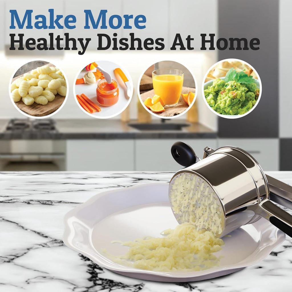 Food Ricer with Stainless Steel Construction and Interchangeable Discs for Mashed Potatoes - Image 7