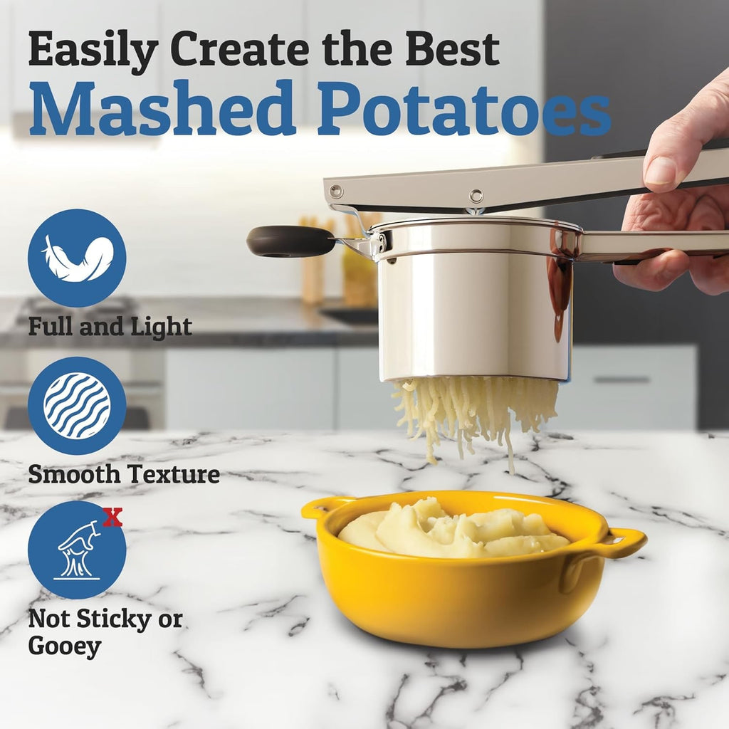 Food Ricer with Stainless Steel Construction and Interchangeable Discs for Mashed Potatoes - Image 8