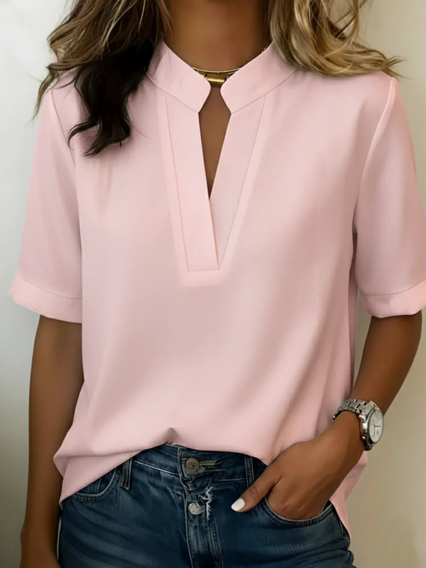 Francesca | Blusa Donna Colletto Scollatura V Rosa