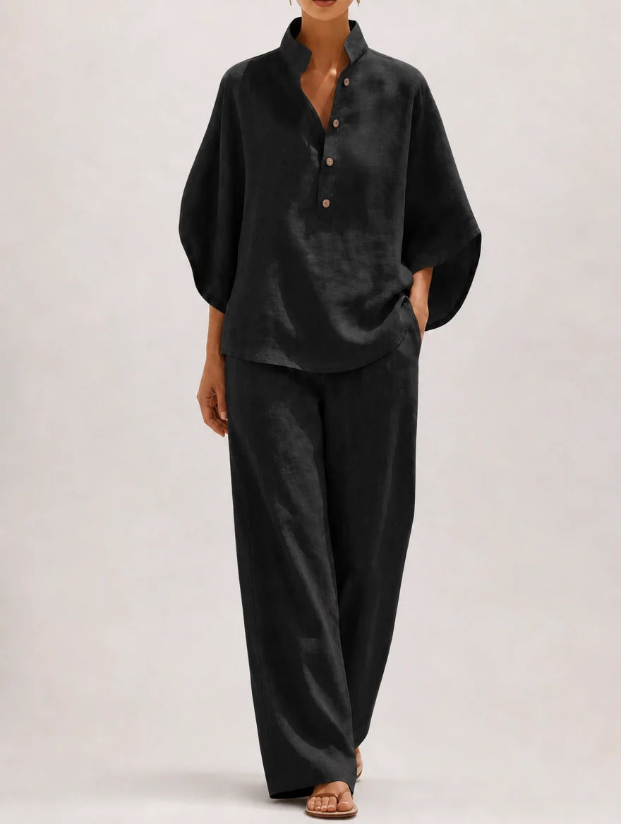 Francesca | Completo Donna Camicia Pantalone Palazzo Nero