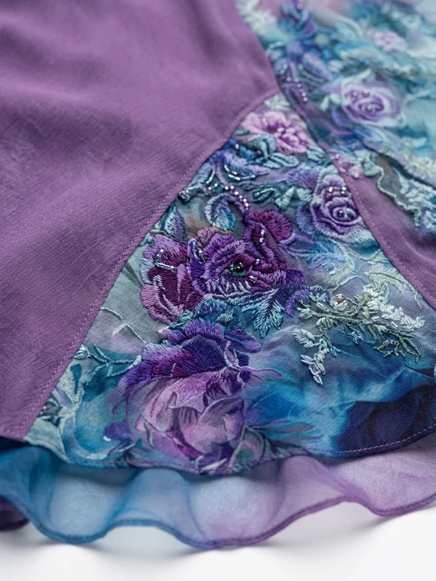 Francesca | Donna Abito Maxi Estivo Floreale Scollo V