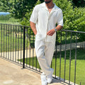 Francesco | Completo Uomo Estivo Camicia Pantalone Righe Bianco